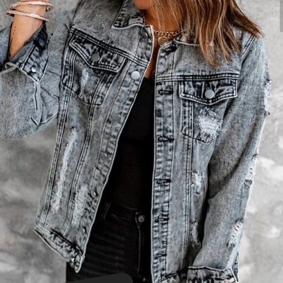 Jackets & Blazers - Distressed Denim Jacket